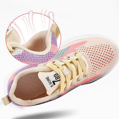 Casual Colorblock Lace-up Sneakers Women Running Shoes