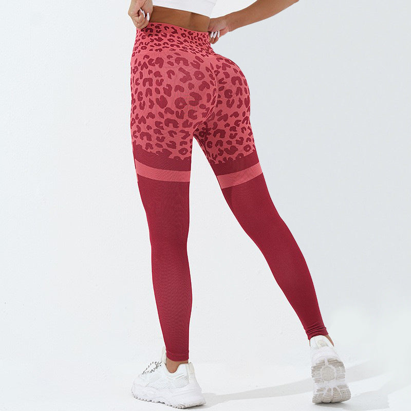 Leopard Print Fitness Pants For Women High Waist Butt Lifting Seamless