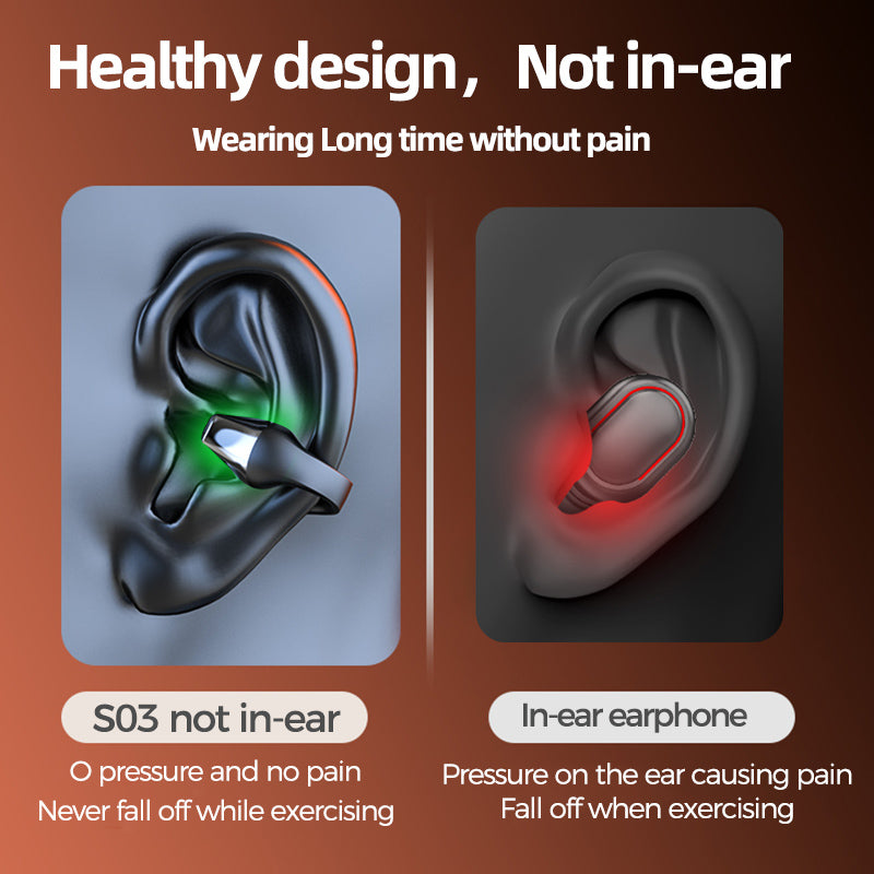 Ear Clip Bone Conduction Handsfree Sports Headset