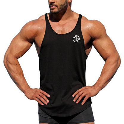 Professional Bodybuilding Fitness Men's Cotton I-shaped Vest