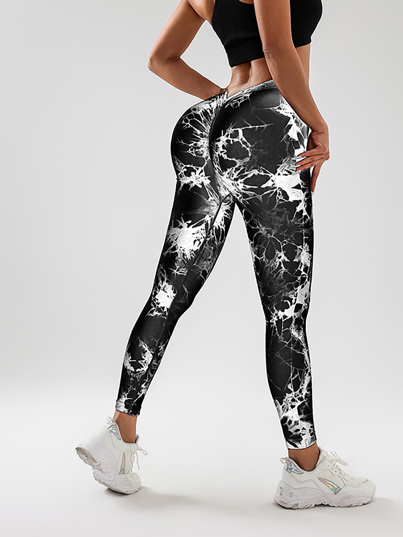 2 Pack Tie-Dye High Waist V-Back Yoga Leggings