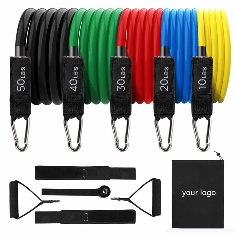 11-piece Plastic Fitness Pull Rope Set