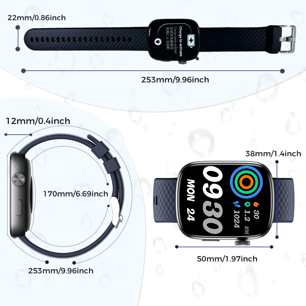 Smart Watch Bluetooth Call &1.95 HD Screen -Heart Rate