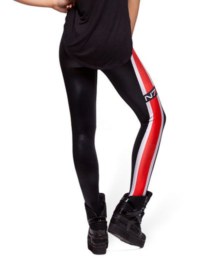 Women's Digital Printed Striped Skinny Leggings