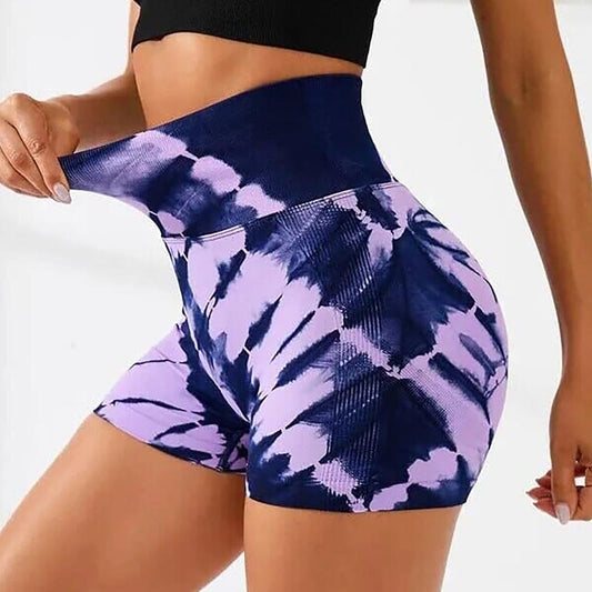 Tie Dye V-Back Yoga Biker Shorts Elevate Your Workout Style