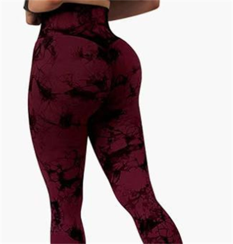 Fashion Tie Dye Printed Leggings High Waist Hip Lifting Tight Fitness