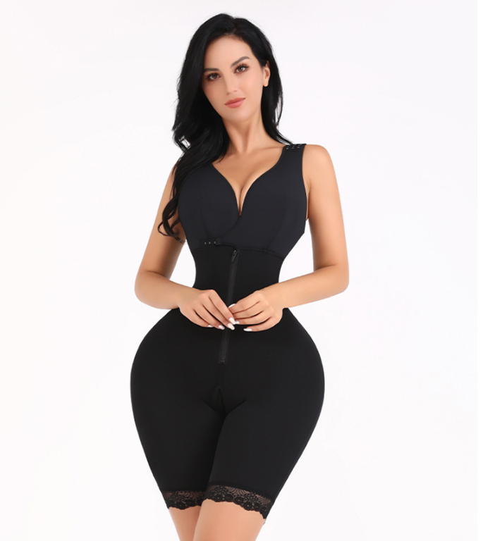 Large Size One-piece Shapewear Cotton Cup Open Crotch Postpartum