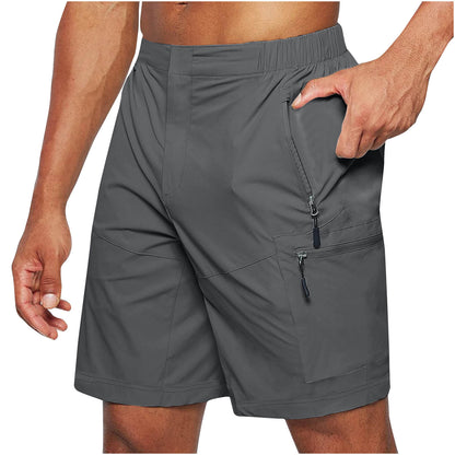 Men'S Casual Elastic Waist Strap Summer Shorts Knee-Length
