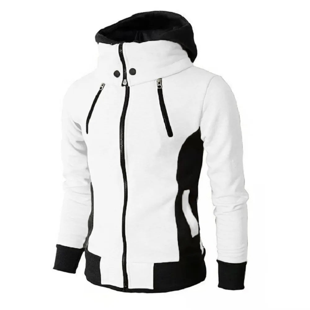 Men's Zip UP Hooded Jacket Fake Two Piece Sports