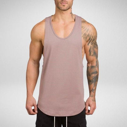 Men Long Tank Muscle Workout T-Shirt  Bodybuilding Gym Tops