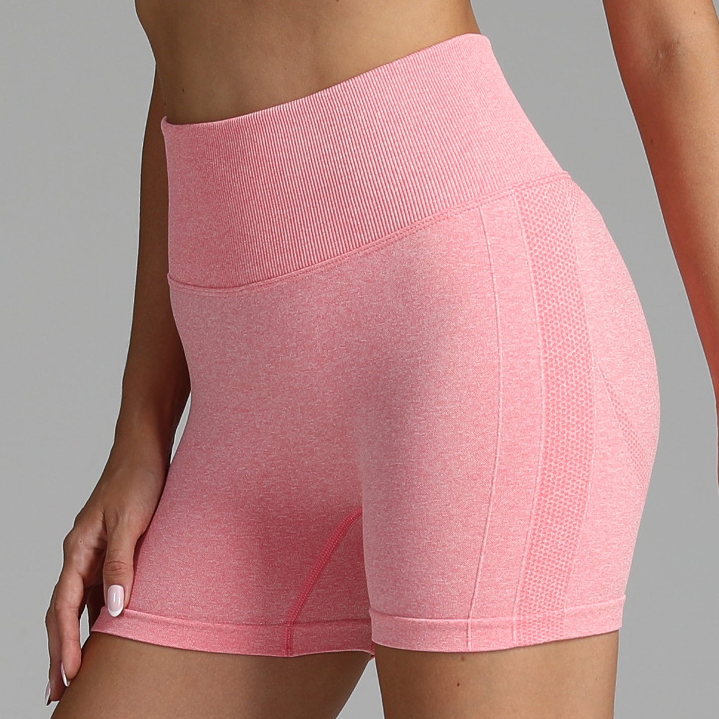 Seamless Yoga Shorts Women Solid Color High Waist