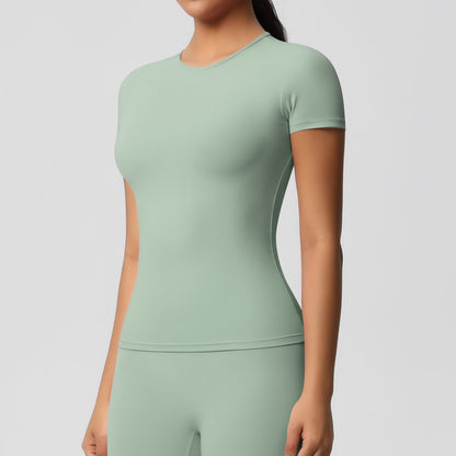 Silky Quick-Dry Yoga Tee - Gym Run Outdoor Top