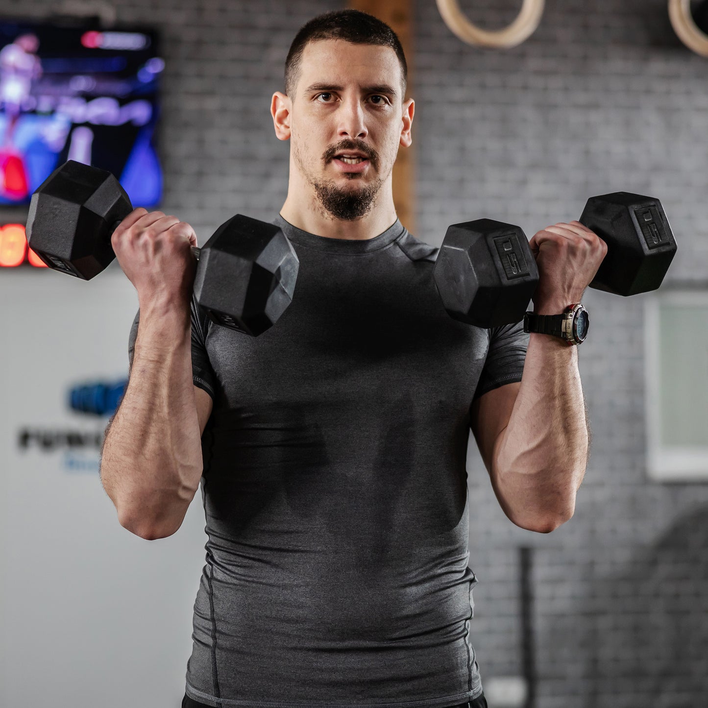 2 x 15lbs Hex Dumbbell Set of 2, Rubber Weights Exercise