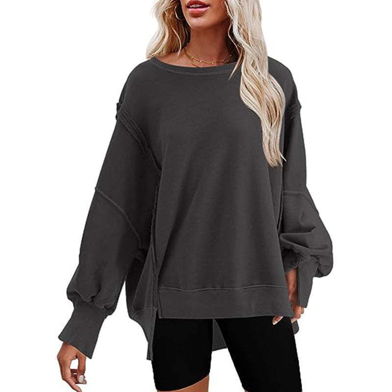 Pullover Sweatshirt Loose Round Sports Sweatshirt
