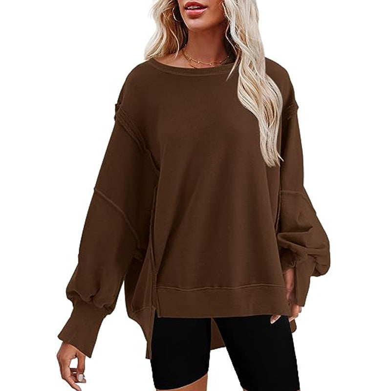 Pullover Sweatshirt Loose Round Sports Sweatshirt
