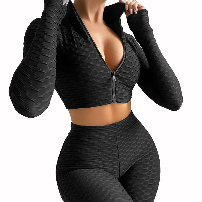 Fitness Solid Color Long Sleeve Sports Top