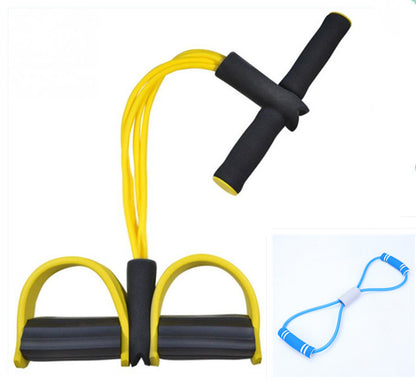 Natural Latex Foot Pedal Elastic Pull Rope with Handle Fitness