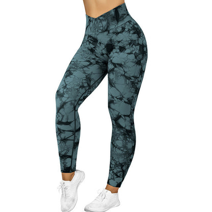 Seamless Tie Dye Leggings Women Yoga Pants Push Up Sport Fitness