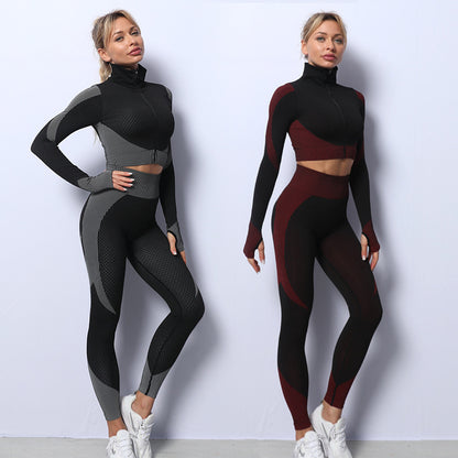 3 Pieces Yoga Set Seamless Sport Set Women Gym Clothing Leggings