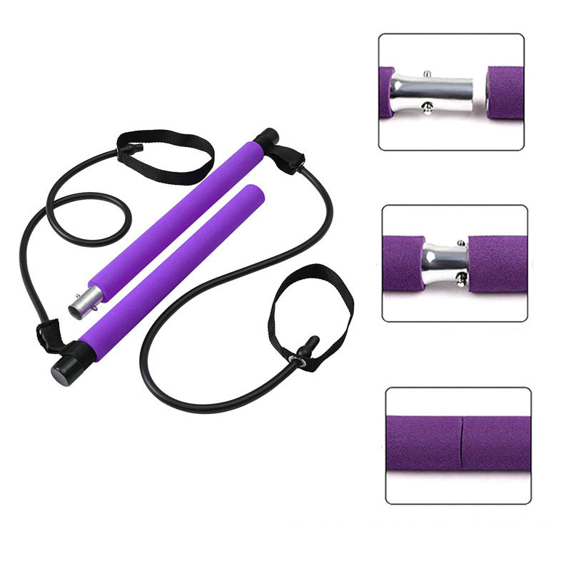 Fitness Yoga Pilates Bar Portable Gym Accessories Sport Elastic