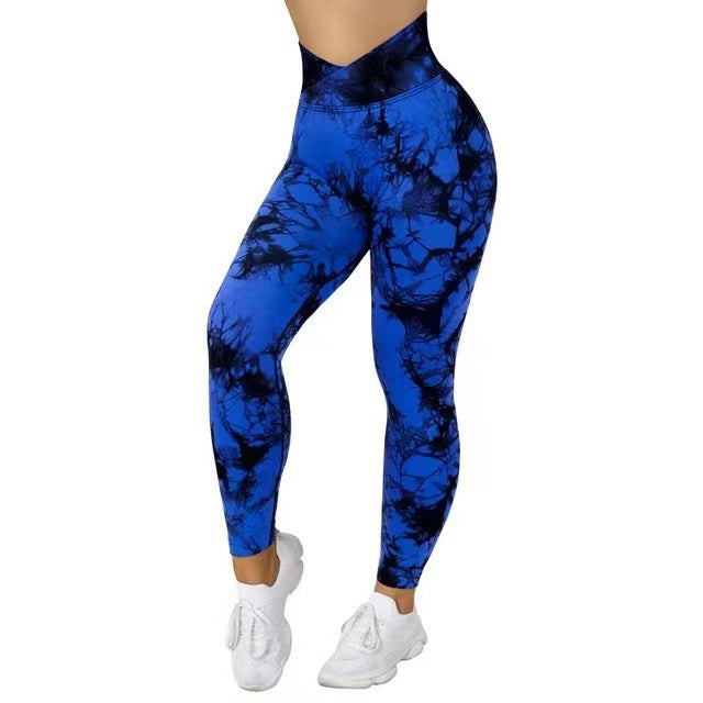 Seamless Tie Dye Leggings Women Yoga Pants Push Up Sport Fitness