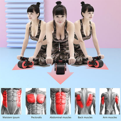 Double Wheel Abdominal Exerciser Women Men Automatic Rebound Ab