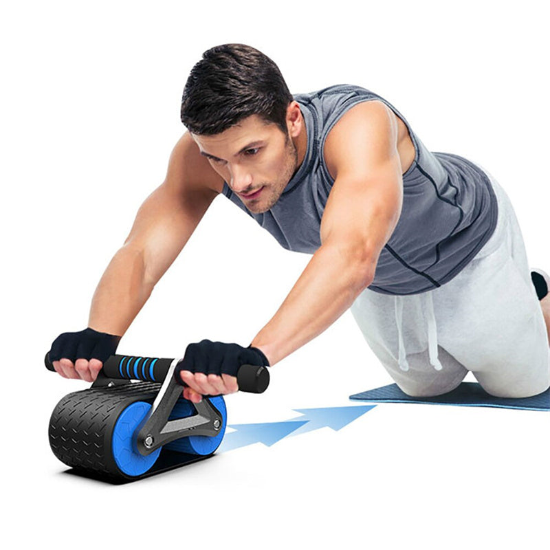 Double Wheel Abdominal Exerciser Women Men Automatic Rebound Ab