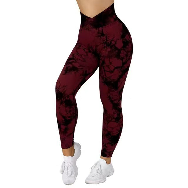 Seamless Tie Dye Leggings Women Yoga Pants Push Up Sport Fitness