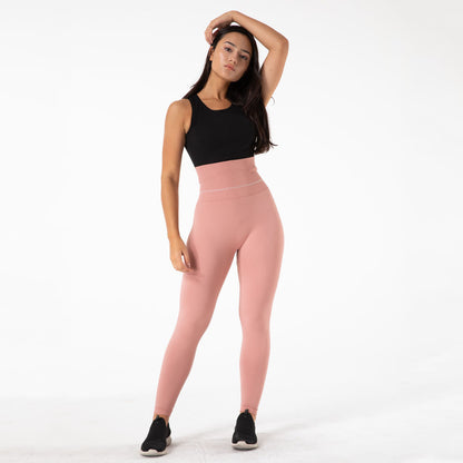 Women Solid Color Fitness Tight High Waist Forged Seamless Pink Yoga Pants