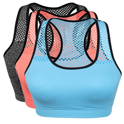 Quick Dry Mesh Sports Bras for Women Wireless Sports Bra