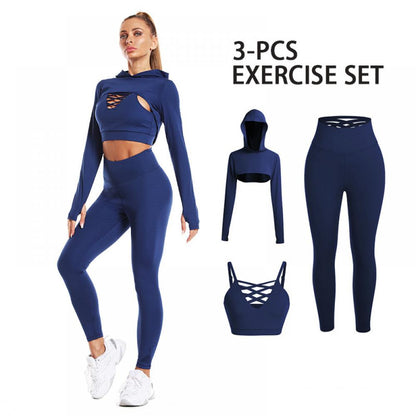 Set Women Seamless Yoga Set Sport Suit Tracksuit