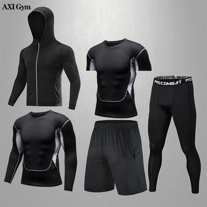 Gym Rashguard Mens Fitness Set Classic Black Training