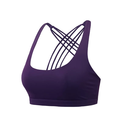 Fitness Sports Bra for Women Push Up Cross Back