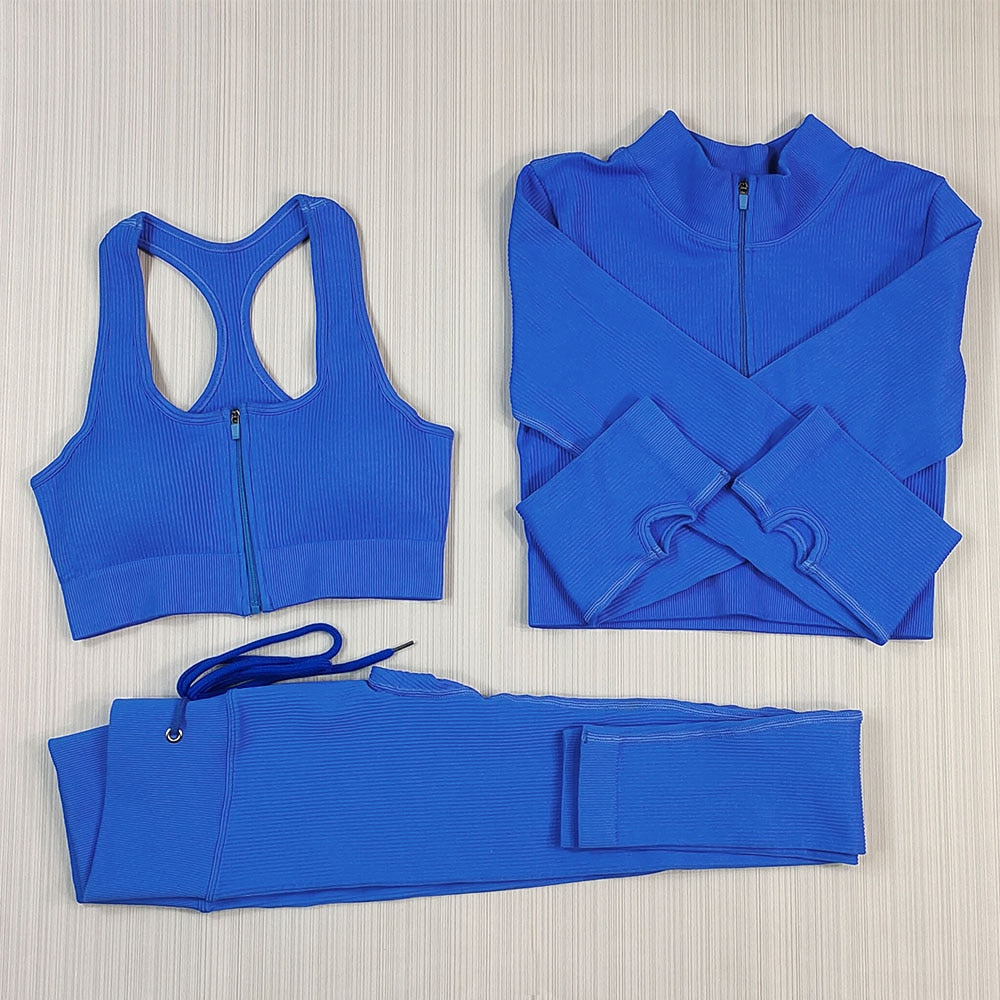 Seamless Yoga Set Women Sports Suit Fitness