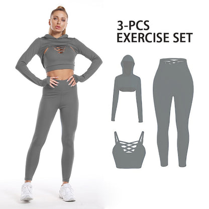 Set Women Seamless Yoga Set Sport Suit Tracksuit