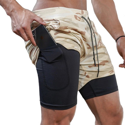 Gym Shorts Running 2 IN 1 Men Sport Shorts Fitness