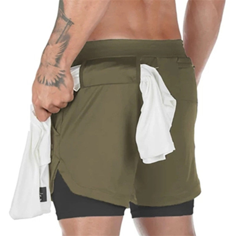 Gym Shorts Running 2 IN 1 Men Sport Shorts Fitness