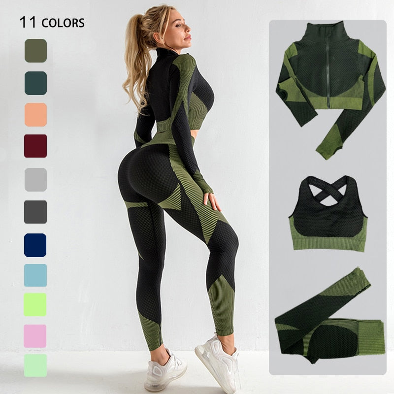 Seamless  Women Yoga Sets Female Sport Gym