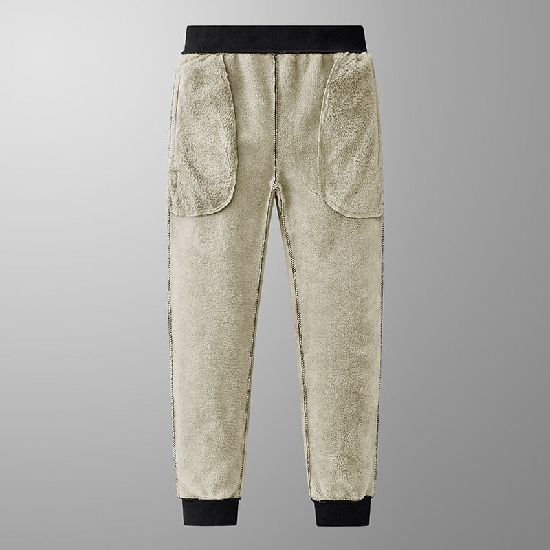 New Winter Thick Warm Fleece Sweatpants Men Joggers