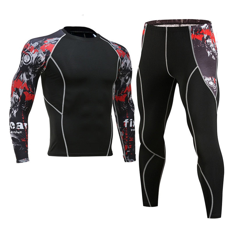 Men Compression Sportswear Suits Gym Tights