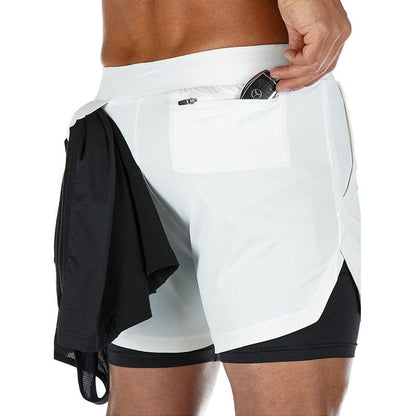 2 in 1 Running Shorts Jogging Gym Fitness Training