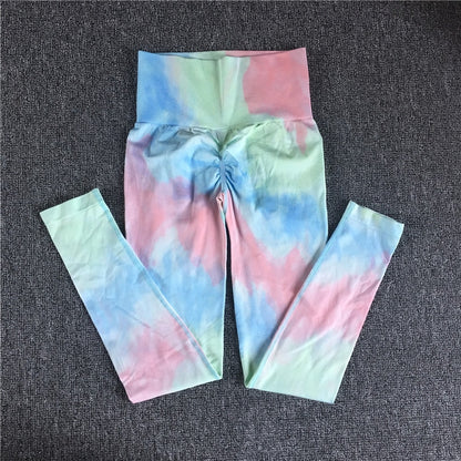 Women Tie Dye Sportswear Yoga Set, Workout Leggings