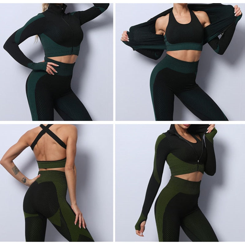 Seamless Women Yoga Gym Sports Suits Fitness