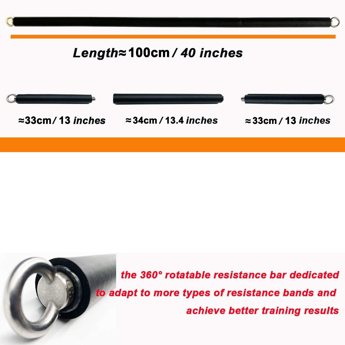 Workout Bar Fitness Resistance Bands Set Pilates