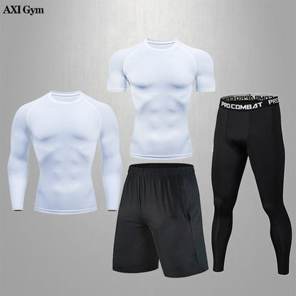 Gym Rashguard Mens Fitness Set Classic Black Training