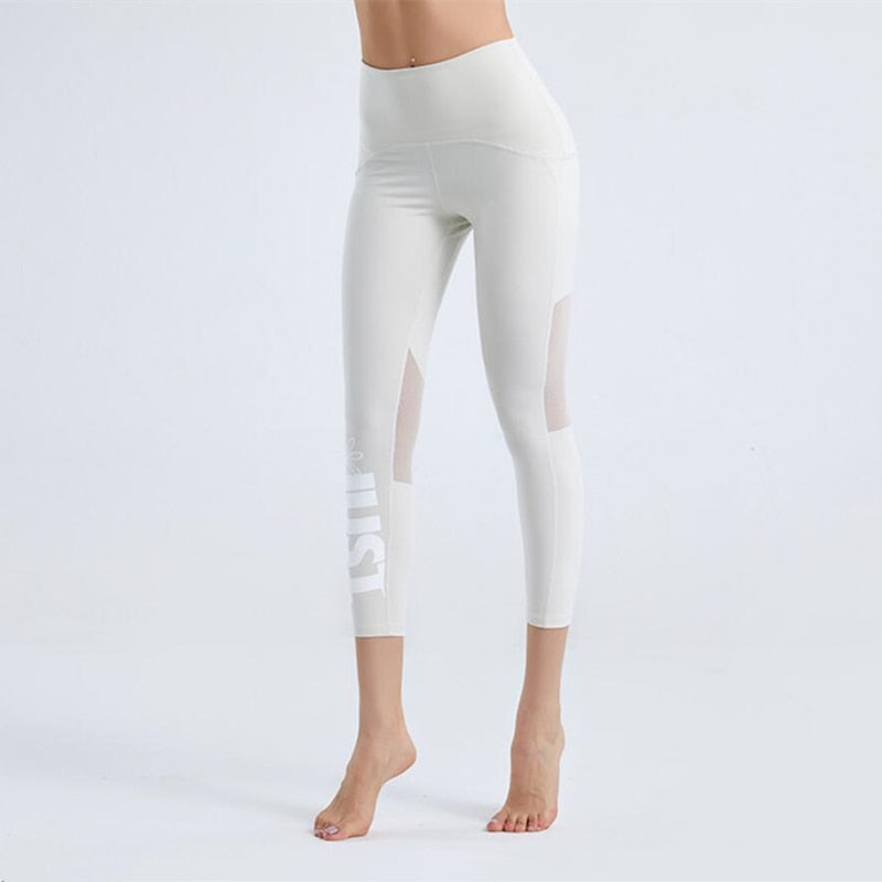 Summer New Tight Yoga Pants Female Mesh Stitching