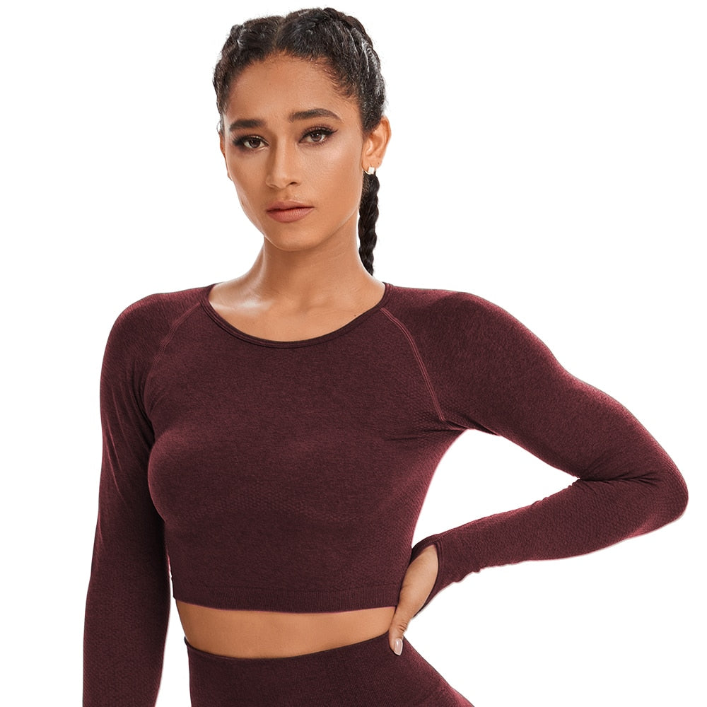 Seamless Gym Crop Top Women Sports Top