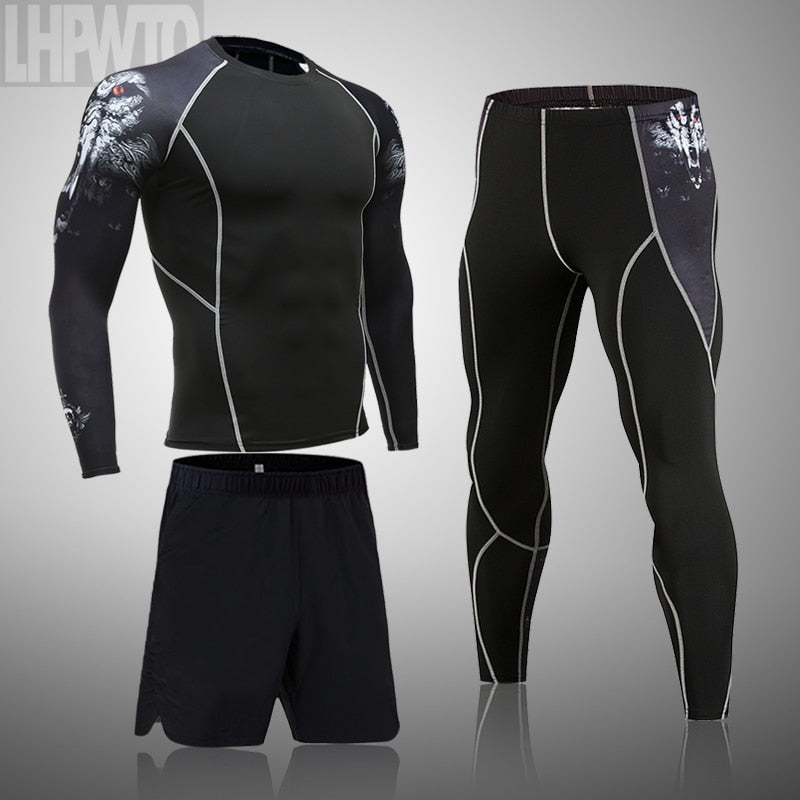 Sports Suit MMA rashgard male Quick drying Sportswear