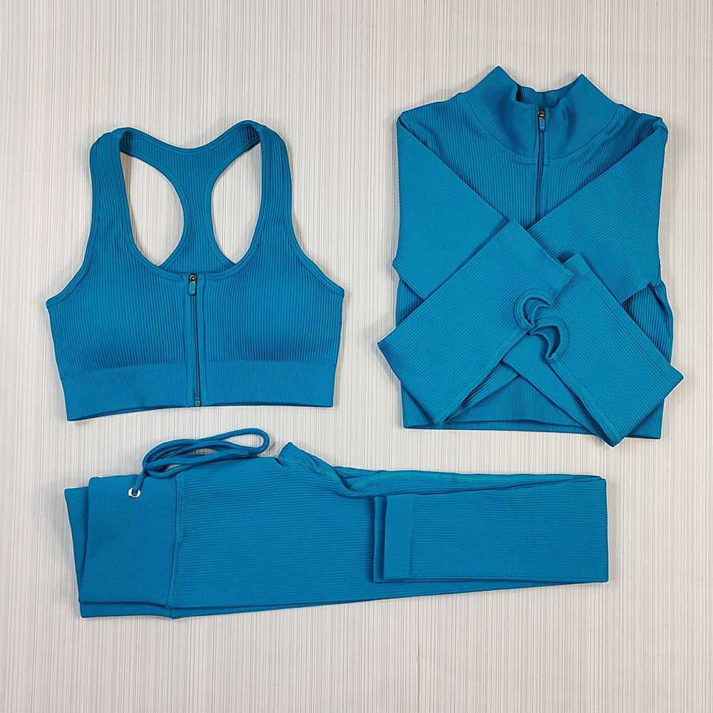 Seamless Yoga Set Women Sports Suit Fitness