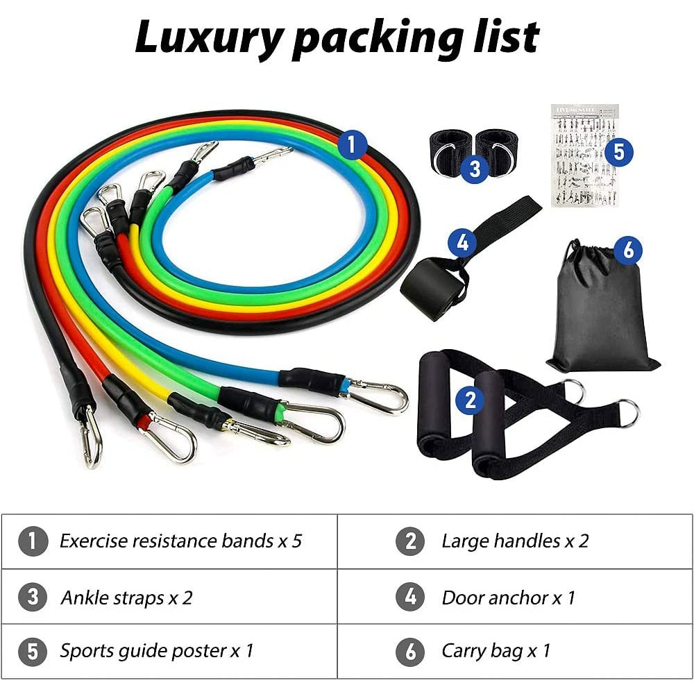 Resistance Bands Set Bodybuilding Home Gym